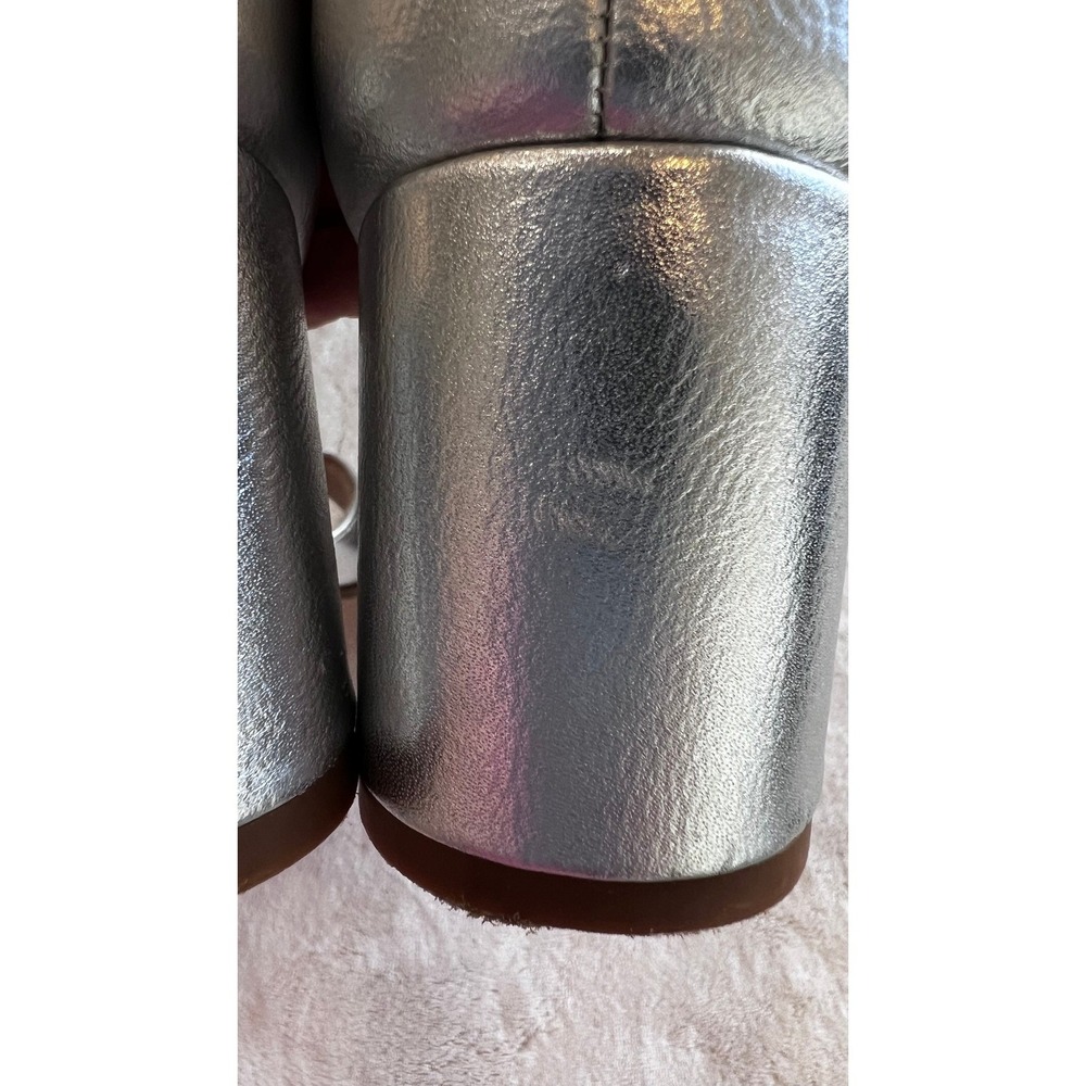 Sam Edelman Susie Silver Metallic Block Heel Sandals Ankle Strap Womens Size 6 - Picture 7 of 9